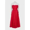 Red Off Shoulder Maxi Dress