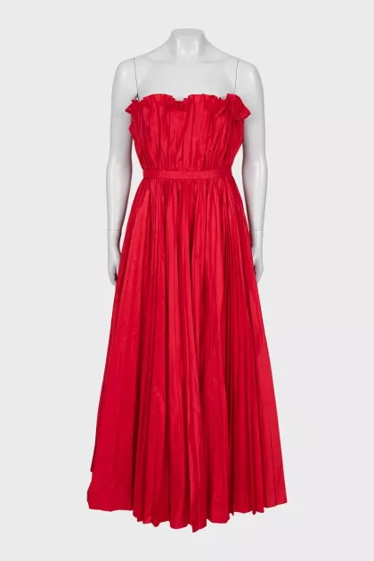 Red Off Shoulder Maxi Dress