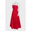 Red Off Shoulder Maxi Dress