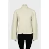 Cashmere sweater with voluminous sleeves
