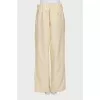 Cotton and linen trousers with tag