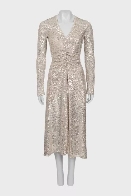 Sequin embroidered maxi dress