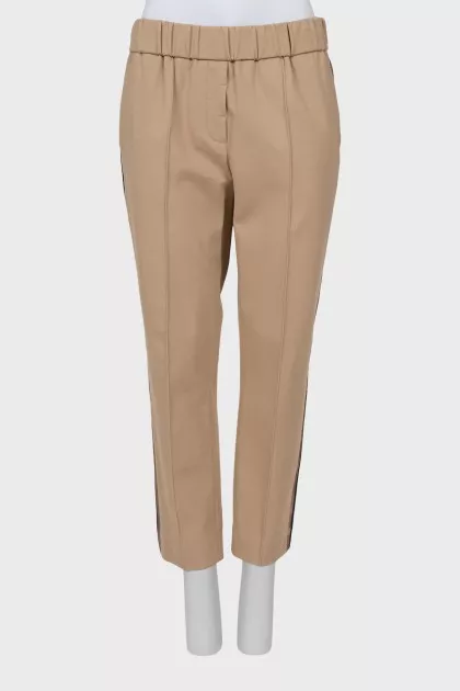 Tapered trousers with stripes