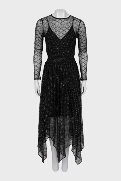 Polka dot mesh dress