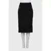 Black printed pencil skirt