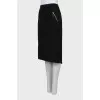Black printed pencil skirt