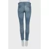 Blue jeans with raw hem