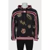 Men's hoodie with combined print
