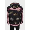 Men's hoodie with combined print