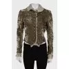 Cropped velour jacket with tag