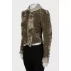 Cropped velour jacket with tag