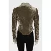 Cropped velour jacket with tag