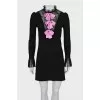A-line dress with mesh inserts