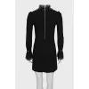 A-line dress with mesh inserts