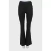 Gray cashmere flared trousers