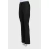 Gray cashmere flared trousers