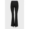 Gray cashmere flared trousers