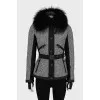 Ski down jacket with fox fur