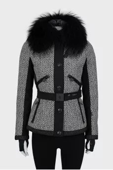 Ski down jacket with fox fur