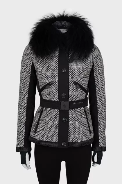 Ski down jacket with fox fur