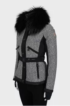 Ski down jacket with fox fur