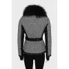 Ski down jacket with fox fur