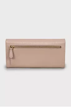 Beige wallet with golden logo