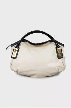 Vintage printed hobo bag