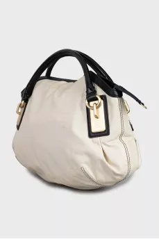 Vintage printed hobo bag