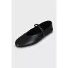 Leather black ballet flats with tag