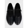 Leather black ballet flats with tag