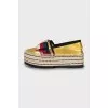 Leather espadrilles with bow