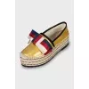 Leather espadrilles with bow