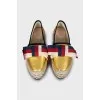 Leather espadrilles with bow