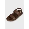Brown leather sandals