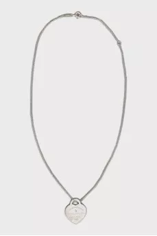 Silver pendant with round diamond