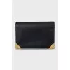 Leather wallet with gold decor