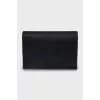 Leather wallet with gold decor
