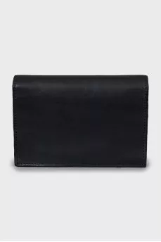 Leather wallet with gold decor