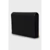 Leather wallet with gold decor