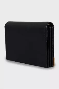 Leather wallet with gold decor