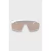 White glasses mask with logo