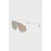 White glasses mask with logo