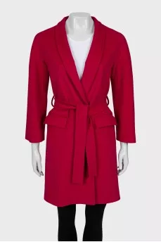 Pink wool coat