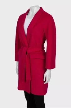 Pink wool coat