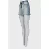 Denim mini skirt with raw edge