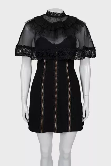 Fitted mini dress with pattern