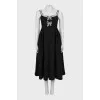 Dress decorated with rhinestones on straps