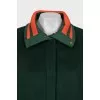 Bomber jacket with buttons and tag