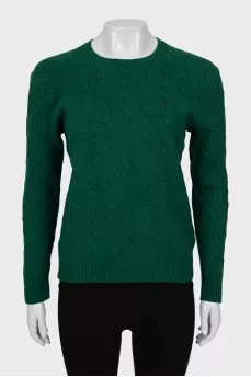 Textured sweater in green